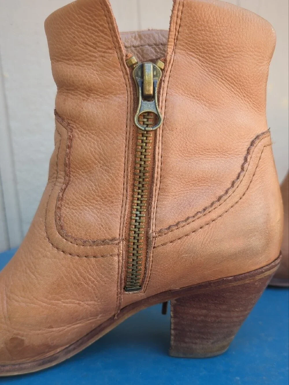 Sam Edelman Women’s Tan Leather Fringe Ankle Boots